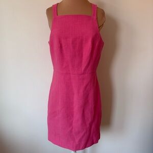 Anthropologie 4Collective Rospi Basketweave Square Neck Sleeveless Pink Dress 8